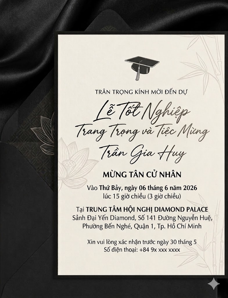 Thiệp Mời Lễ Tốt Nghiệp | CHÉRIS