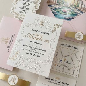 Thiệp Mời Khai Trương Spa Sang Trọng – CHÉRIS