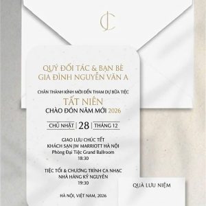 Thiệp Mời Tất Niên Sang Trọng "Year-End Gala" – CHÉRIS