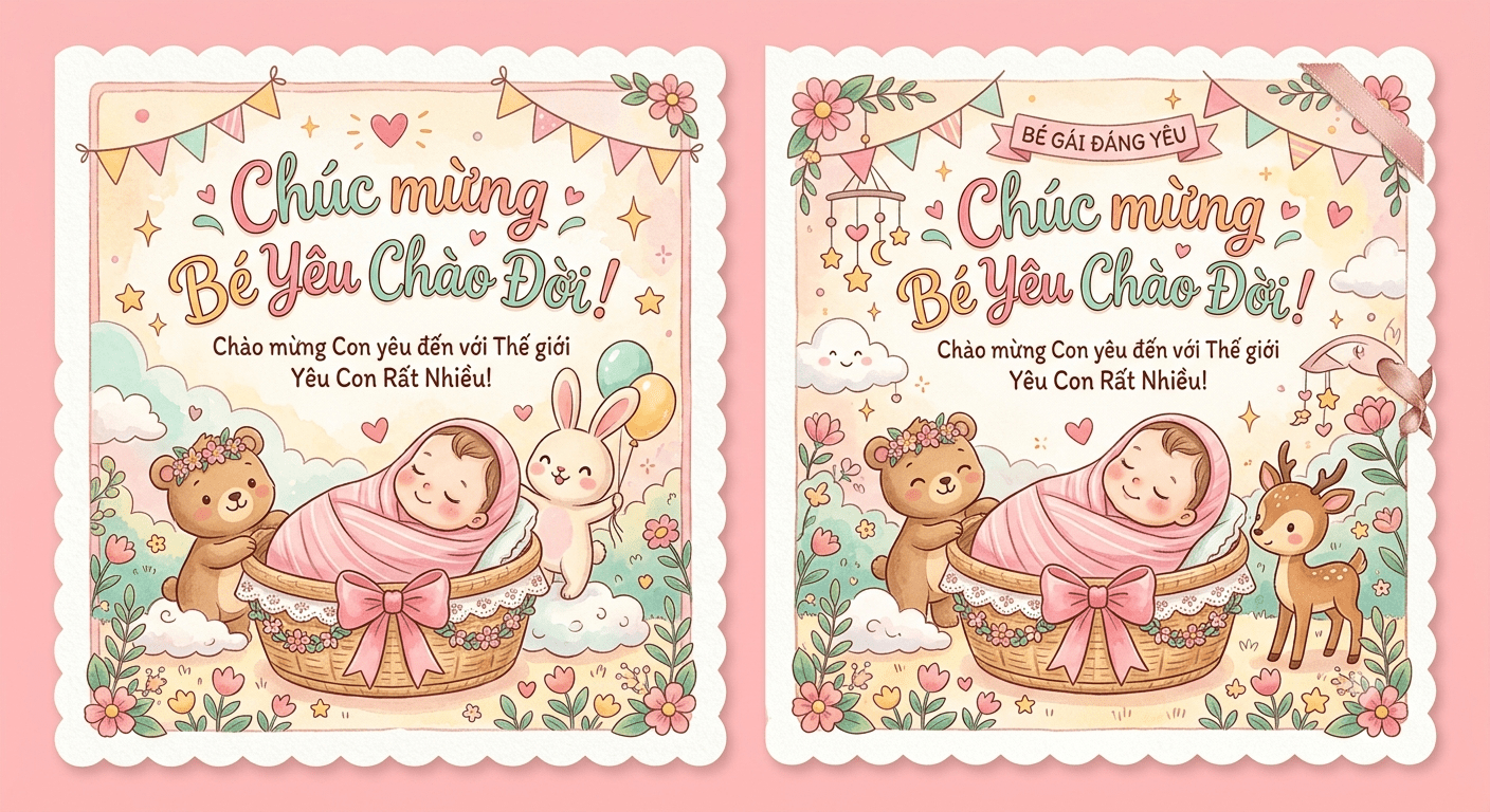 Thiệp cute cho bé