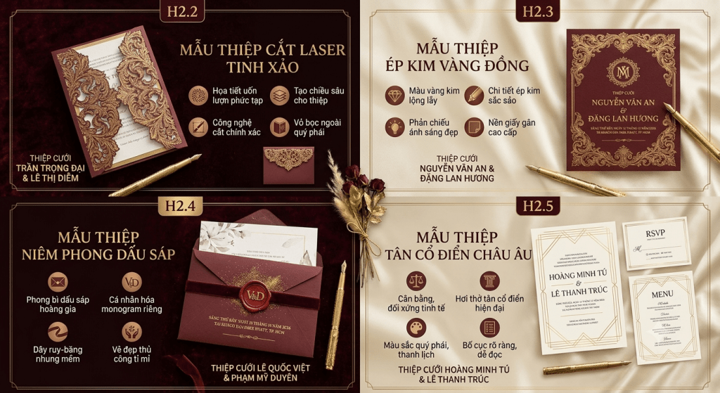 Thiệp cưới cổ điển