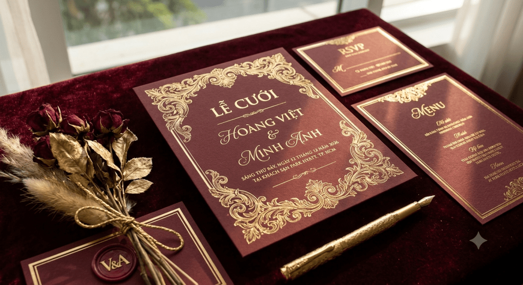 Thiệp cưới cổ điển