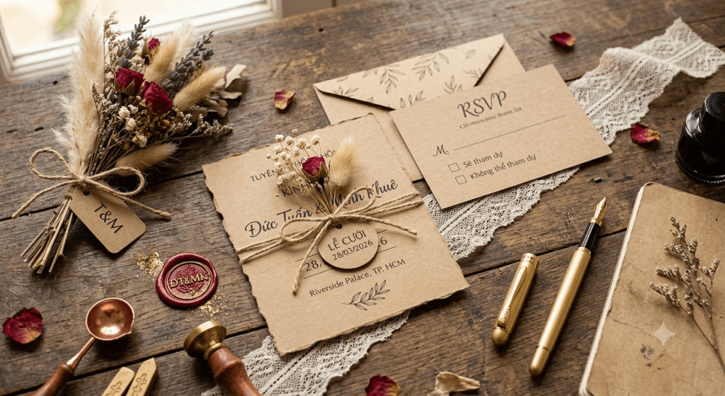 Thiệp cưới rustic