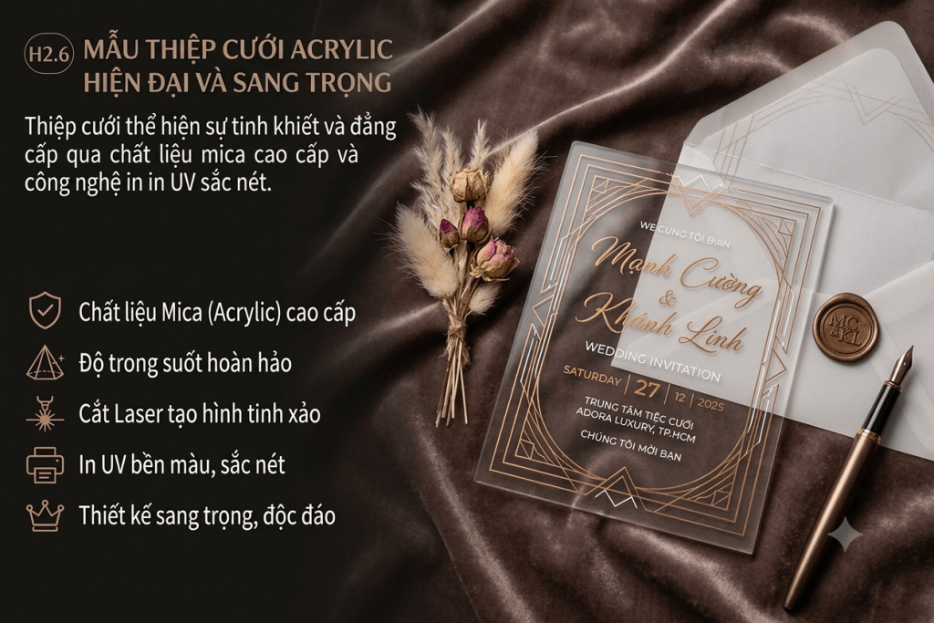 thiệp cưới Acrylic